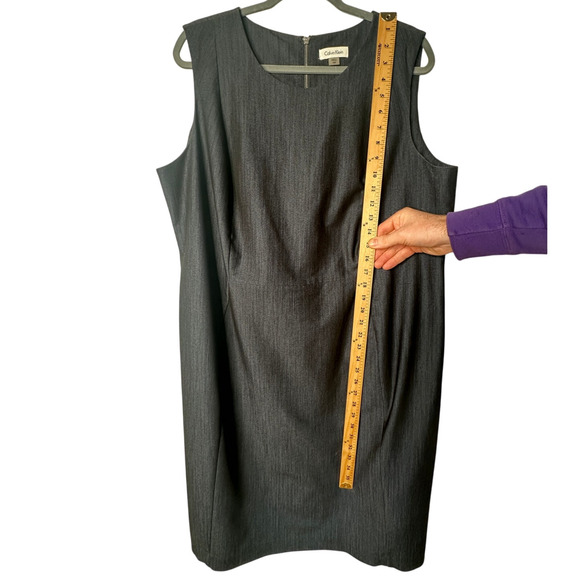 Calvin Klein 18W Plus-Size Denim Sheath Dress Stretchy Jean Bodycon Sleeveless - Picture 6 of 9